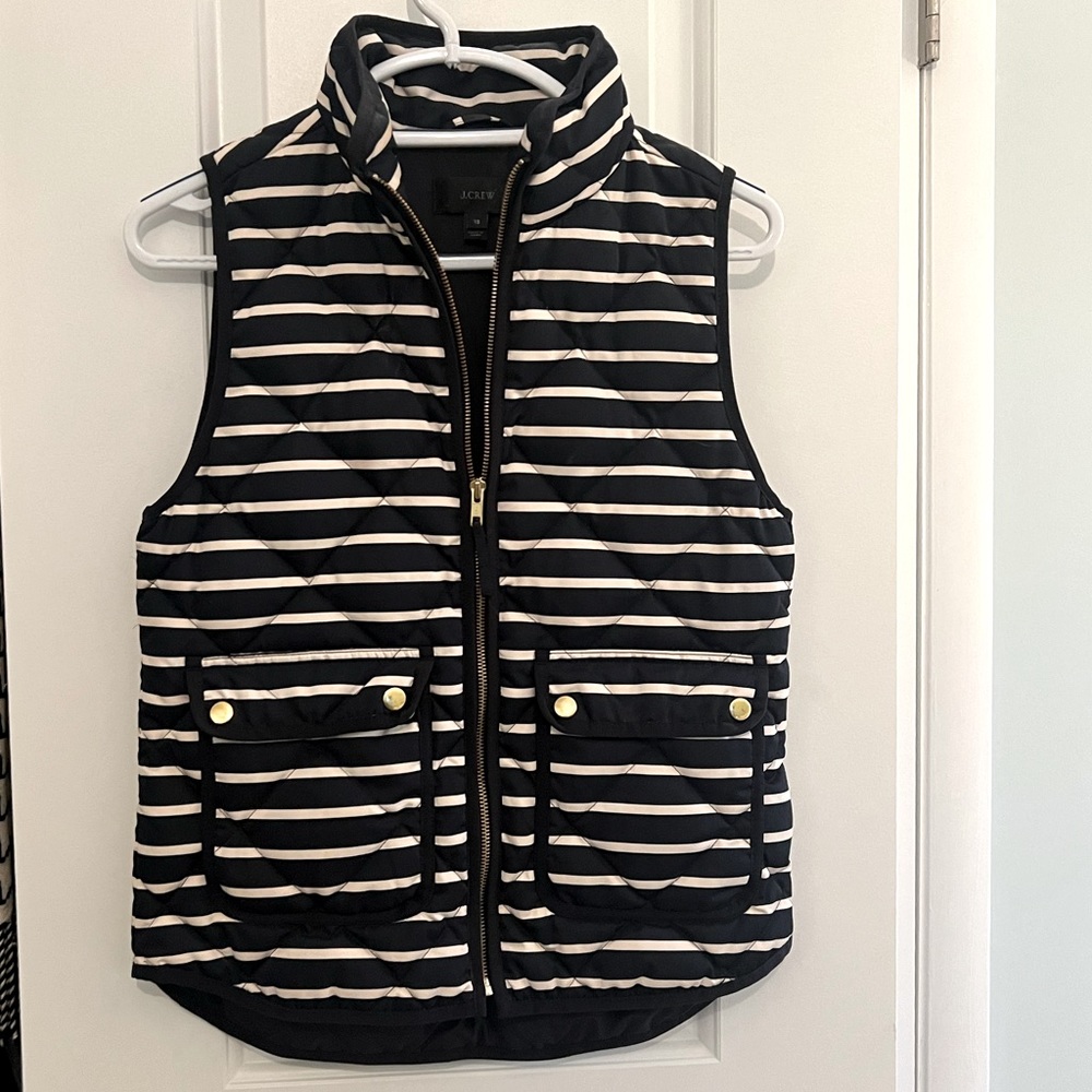 Striped puffer vest